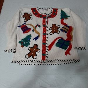 Vintage Tacky Ugly Granny Christmas Holiday sweater gingerbread men